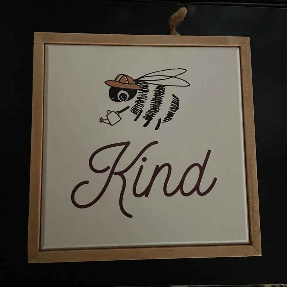 Bee Kind Wall Art with Wooden Frame